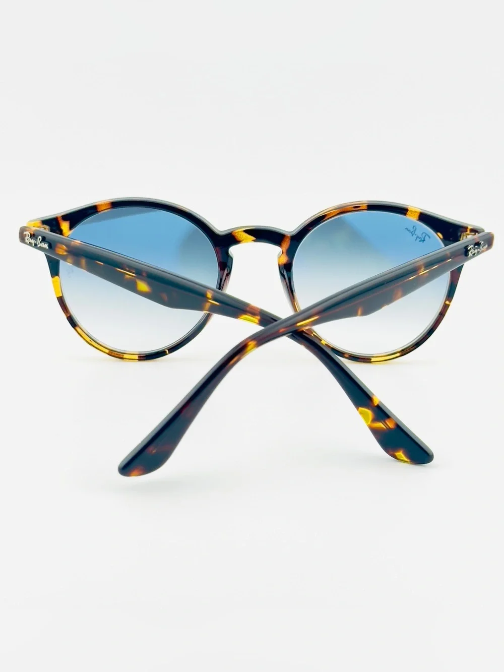 Ray-Ban Sunglasses RB2180 Polished Light Havana Frame with Gradient Blue Lenses